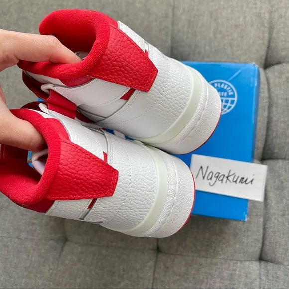 🤍❤️ adidas forum mid white red shoes 9.5