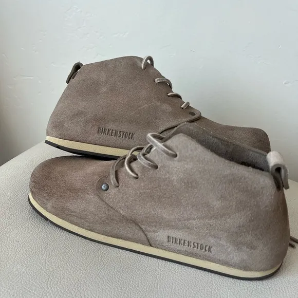 - Birkenstock  Dundee Unisex-Adult Leather Suede Lace Up Boots Taupe Size 38