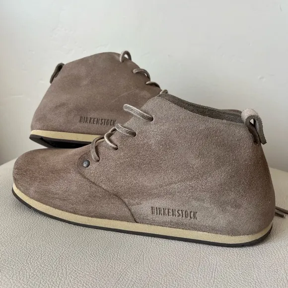 - Birkenstock  Dundee Unisex-Adult Leather Suede Lace Up Boots Taupe Size 38
