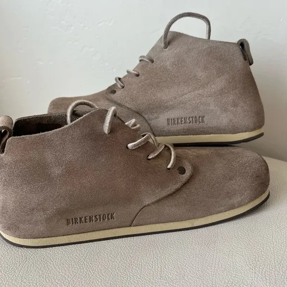 - Birkenstock  Dundee Unisex-Adult Leather Suede Lace Up Boots Taupe Size 38