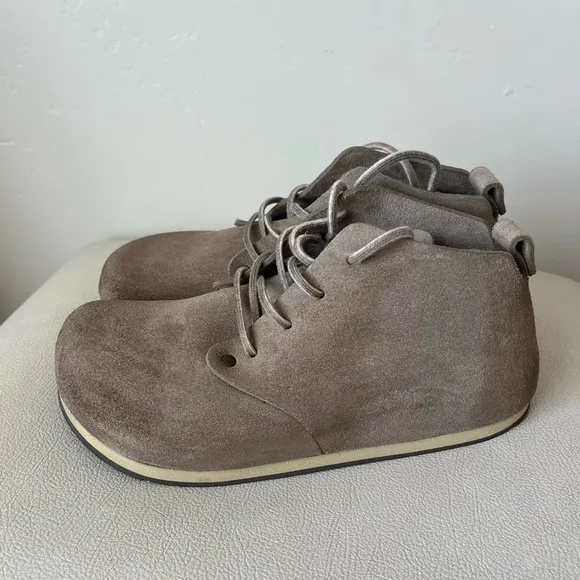 - Birkenstock  Dundee Unisex-Adult Leather Suede Lace Up Boots Taupe Size 38
