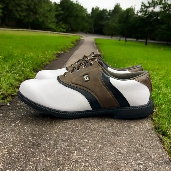 ⛳️ Footjoy Men’s Originals Saddle Golf Shoes White/Brown - Size 12- #45330