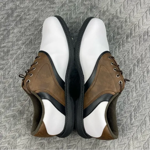 ⛳️ Footjoy Men’s Originals Saddle Golf Shoes White/Brown - Size 12- #45330