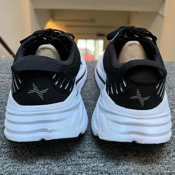 🌸 Hoka One One Bondi X Black White Running Shoes 1113512 BWHT Mens