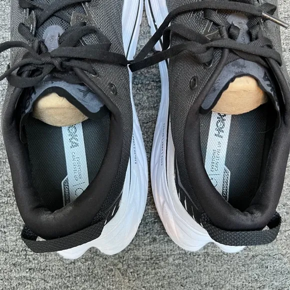 🌸 Hoka One One Bondi X Black White Running Shoes 1113512 BWHT Mens