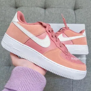 💖 Nike Air Force 1 low white pink hearts shoes