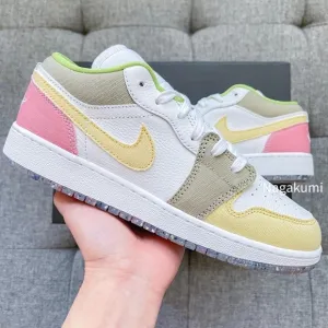 🌸🌼 Nike Air Jordan 1 low pastel color block shoes