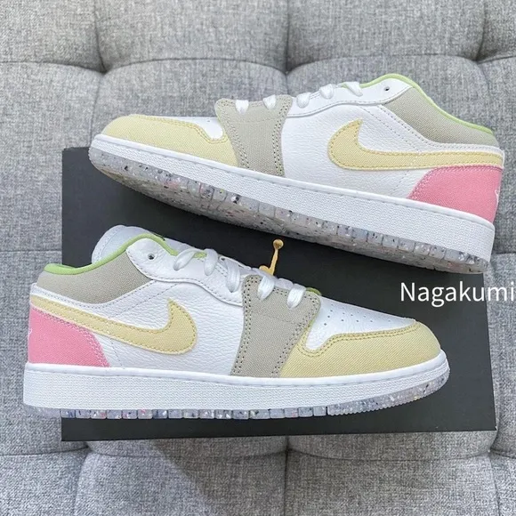 🌸🌼 Nike Air Jordan 1 low pastel color block shoes