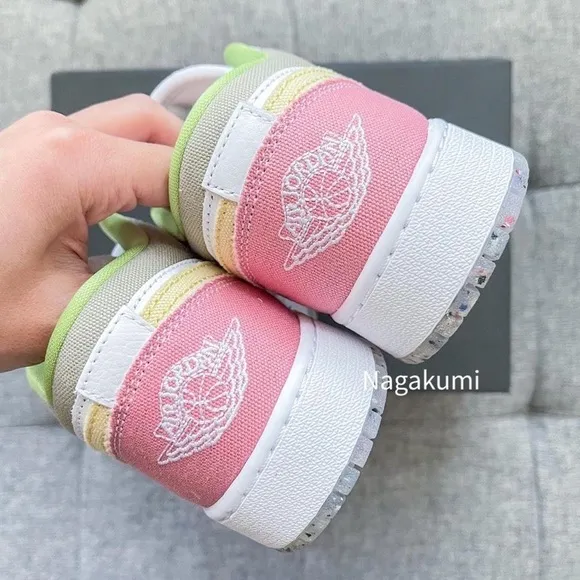 🌸🌼 Nike Air Jordan 1 low pastel color block shoes