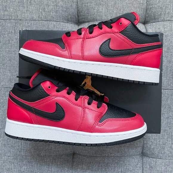 ❤️🖤 Nike Air Jordan 1 retro low red black shoes