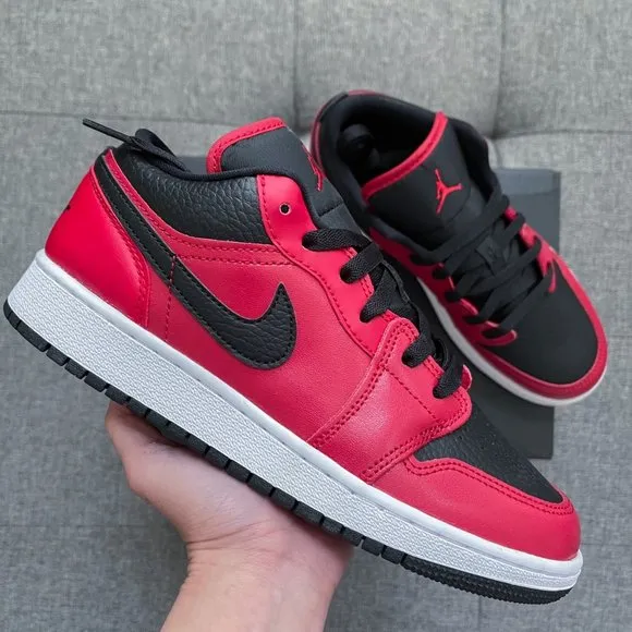 ❤️🖤 Nike Air Jordan 1 retro low red black shoes