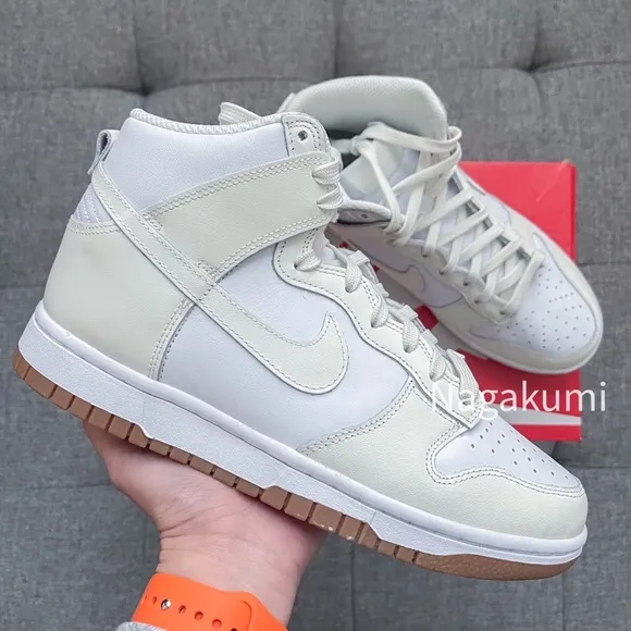 🤍🐰 nike dunk high all white shoes