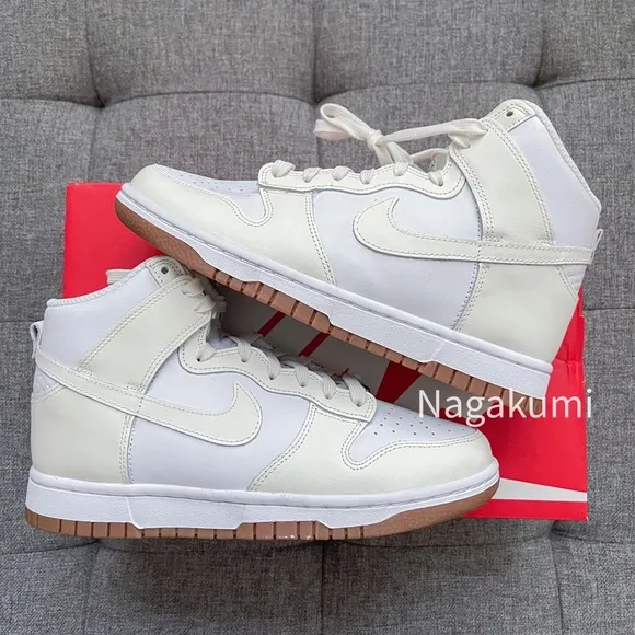 🤍🐰 nike dunk high all white shoes