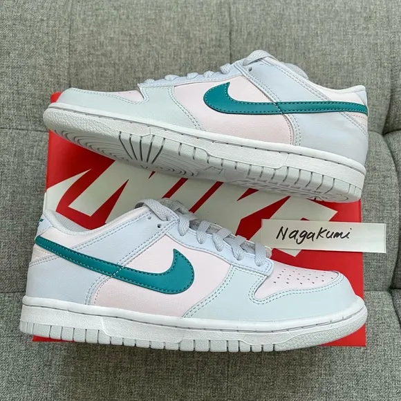 🐰 Nike dunk low white pastel blue shoes