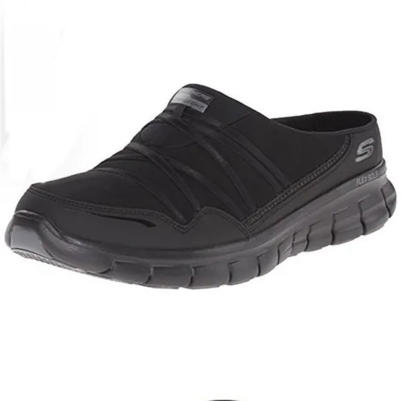 ♦️🆕 Skechers Women’s Synergy Air Streamer Black Athletic Shoes Sneakers Mules