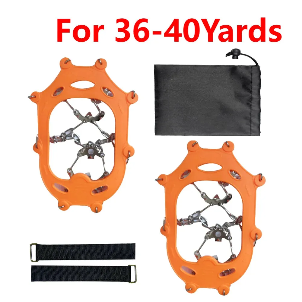 1 Pair Heavy-Duty Ice Crampons – 10-Tooth Stainless Steel Snow Grips with Adjustable Nylon Straps & Carry Bag for Hiking, Climbing, Fishing