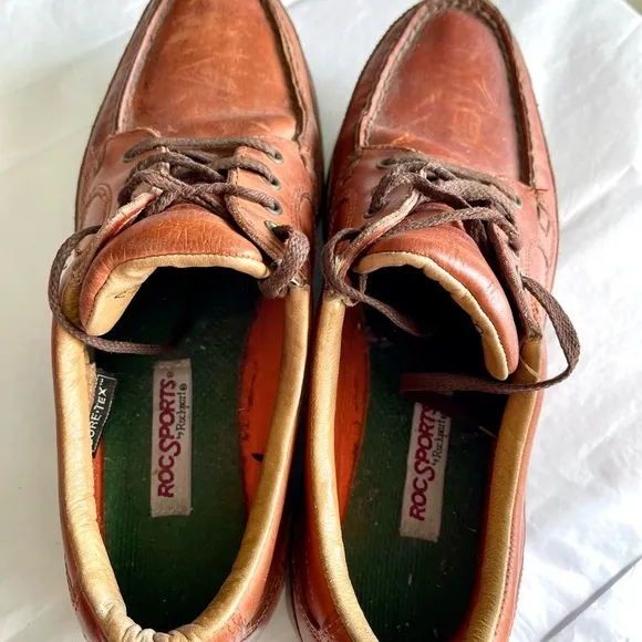 10 M Gortex Rocksport Rockport Vibram Leather Lace  Up Shoes Brown Heavyduty