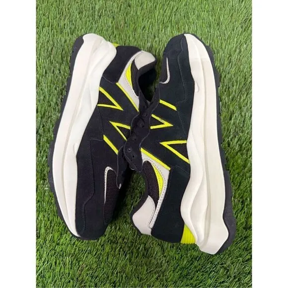 11w - NEW New Balance 57/40 W5740HL1 5740 Black Oyster Neon Sneakers Shoe