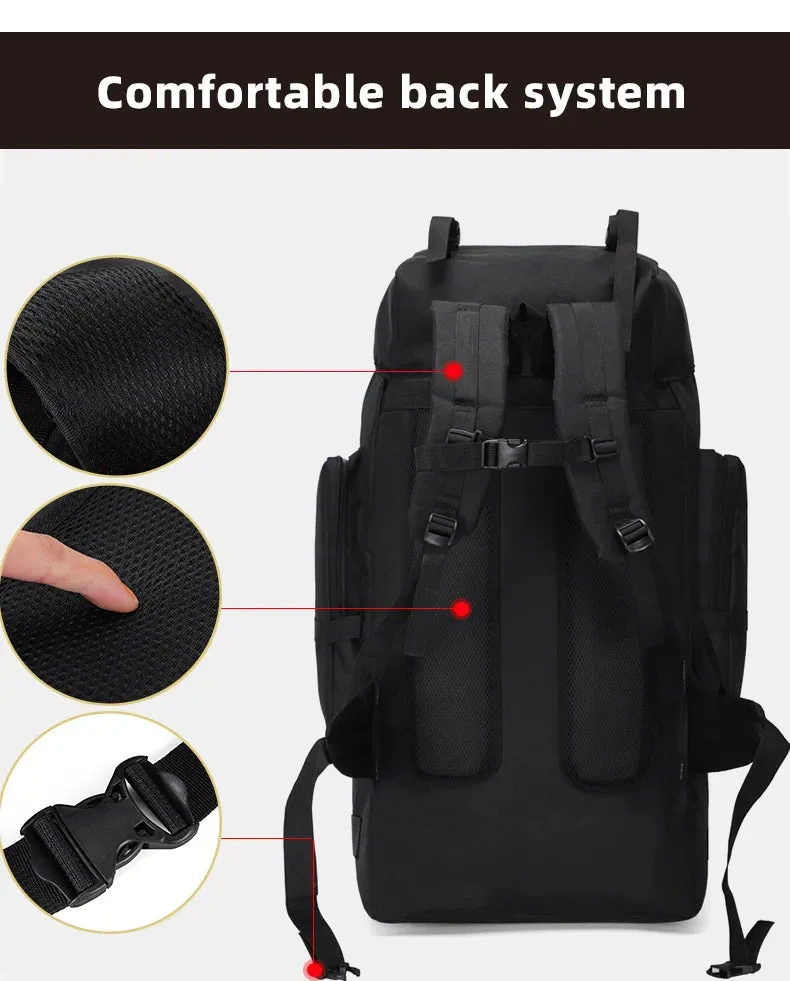 130L Large Hiking Camping Backpack – Tactical MOLLE Travel Rucksack for Men | Waterproof Trekking Outdoor Sports Pack