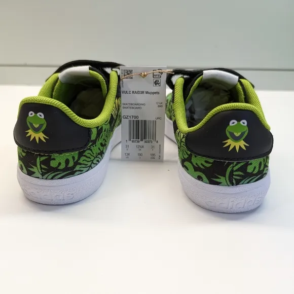 13K Adidas The Muppets Vulc Raid3r Slip-On Kermit The Frog GZ1700 Kids sneakers