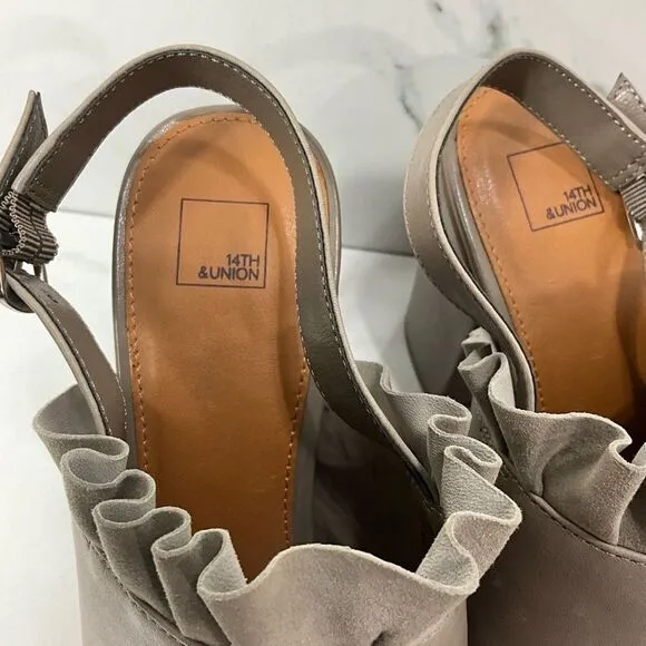 14th &amp; UNION Stone Leather Block Heel Shoes