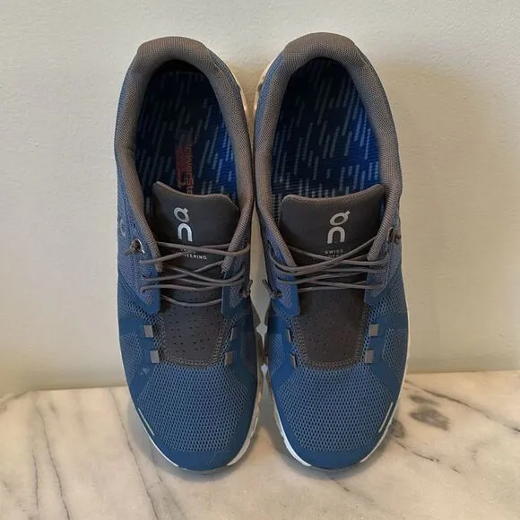 $170 Men's Sz 10 M On Cloud5 Textile Running Shoes In Blue insoles