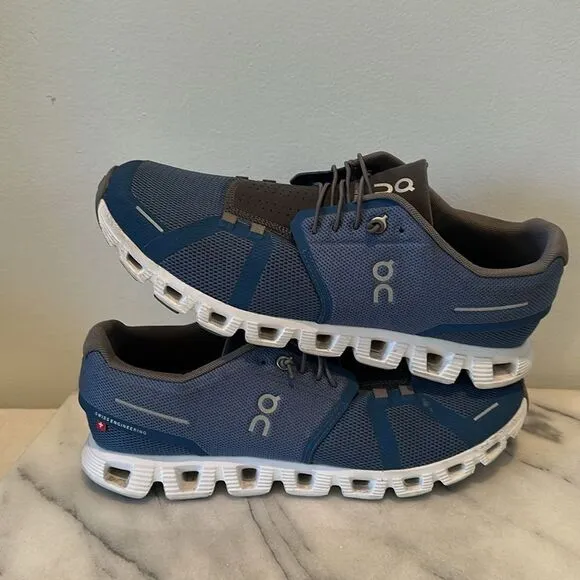 $170 Men's Sz 10 M On Cloud5 Textile Running Shoes In Blue insoles