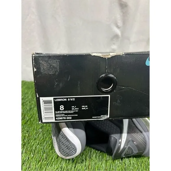 2010 NIKE LEBRON 8 V/2 COOL GREY SZ 8 429676 002 BASKETBALL SNEAKERS S37