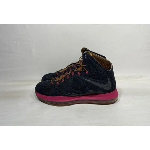 2013 Nike Zoom LeBron 10 EXT Denim Pink Blue Rare 597806-400 Men’s Size 11 Shoes
