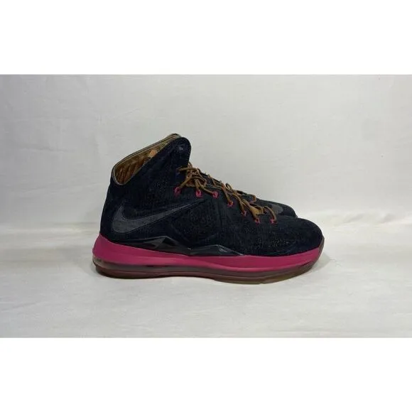 2013 Nike Zoom LeBron 10 EXT Denim Pink Blue Rare 597806-400 Men’s Size 11 Shoes