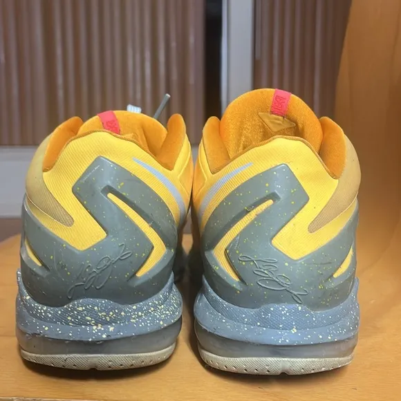 2014 Nike basketball LeBron shoes, yellow, size 11.5 in men’s, good condition,