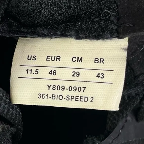 361 Degrees Bio Speed  Athletic Running Shoes Men's Black Size‎ 11.5