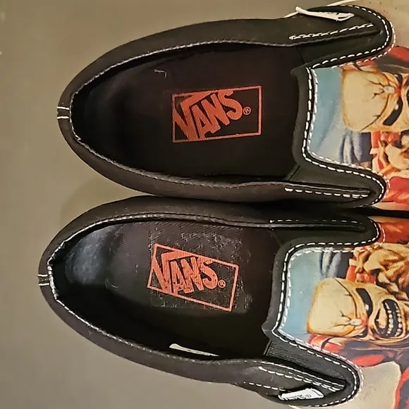 6.5 | Iron Maiden Classic Slip on Vans | Off the Wall | Canvas | The Trooper