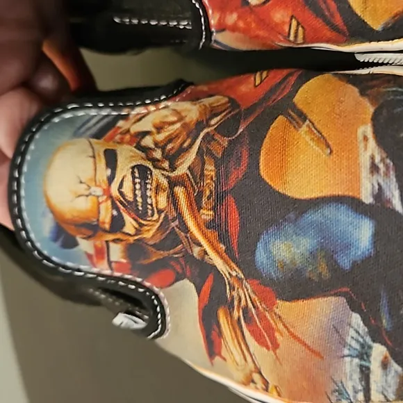 6.5 | Iron Maiden Classic Slip on Vans | Off the Wall | Canvas | The Trooper