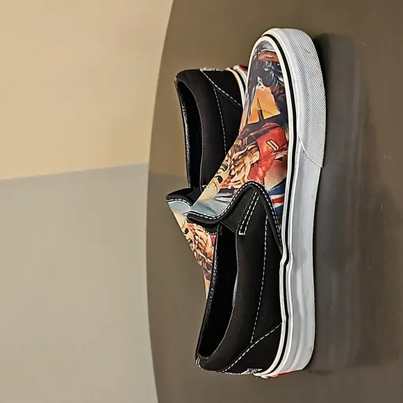 6.5 | Iron Maiden Classic Slip on Vans | Off the Wall | Canvas | The Trooper