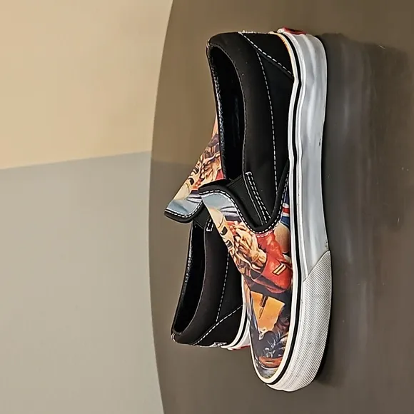 6.5 | Iron Maiden Classic Slip on Vans | Off the Wall | Canvas | The Trooper