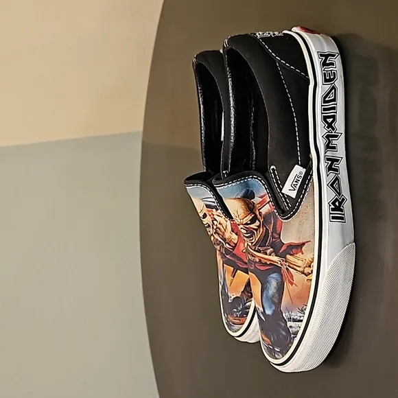 6.5 | Iron Maiden Classic Slip on Vans | Off the Wall | Canvas | The Trooper
