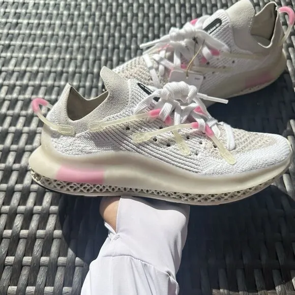 Adidas 4D Fusio Cloud White Pink Men's Athletic Shoes H04508 Size 4