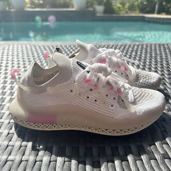 Adidas 4D Fusio Cloud White Pink Men's Athletic Shoes H04508 Size 4