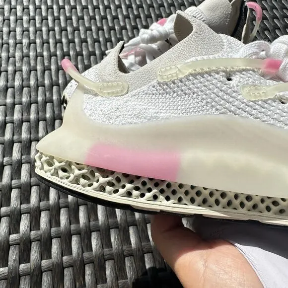 Adidas 4D Fusio Cloud White Pink Men's Athletic Shoes H04508 Size 4