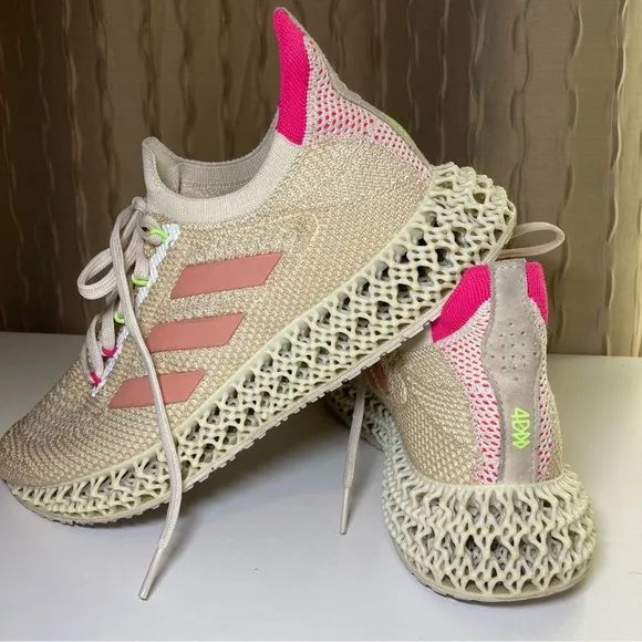 Adidas 4DFWD Reflective Women’s 9 Knit Stretch Running Shoes Halo Blush Q46444