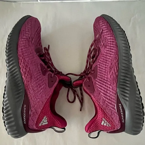 Adidas Alpha Bounce Running Sneakers Shoes Raspberry Euro 39.5 Mens 7.5