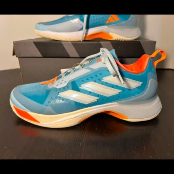 Adidas Avacourt Tennis Shoes Sneakers Size 8 Blue White Orange