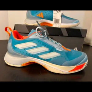 Adidas Avacourt Tennis Shoes Sneakers Size 8 Blue White Orange