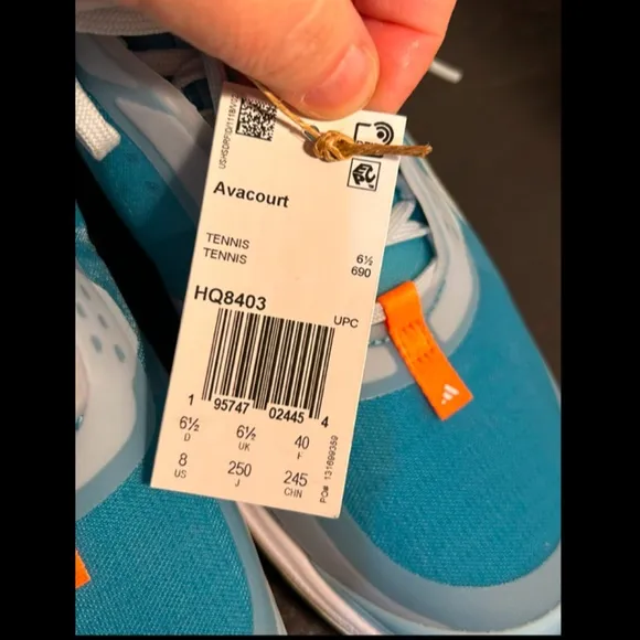 Adidas Avacourt Tennis Shoes Sneakers Size 8 Blue White Orange