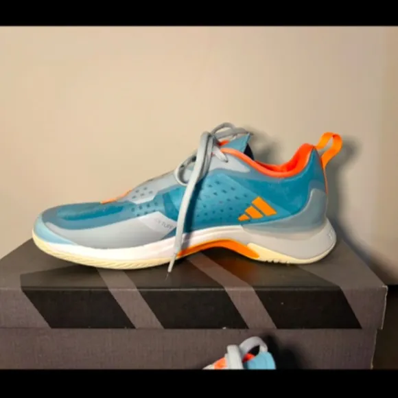 Adidas Avacourt Tennis Shoes Sneakers Size 8 Blue White Orange