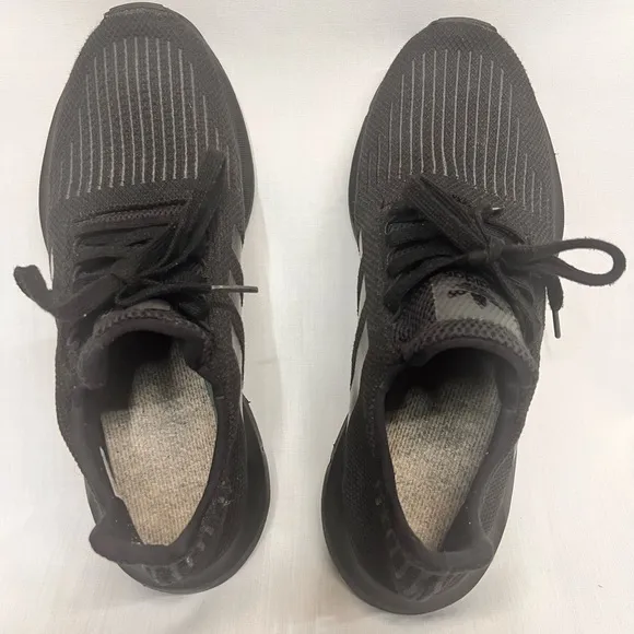 Adidas black sneakers, size 10.
