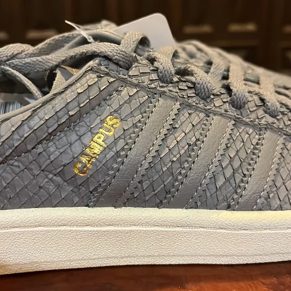 Adidas Campus shoes sneakers new grey BY9837 snake skin effect Women’s Size 7