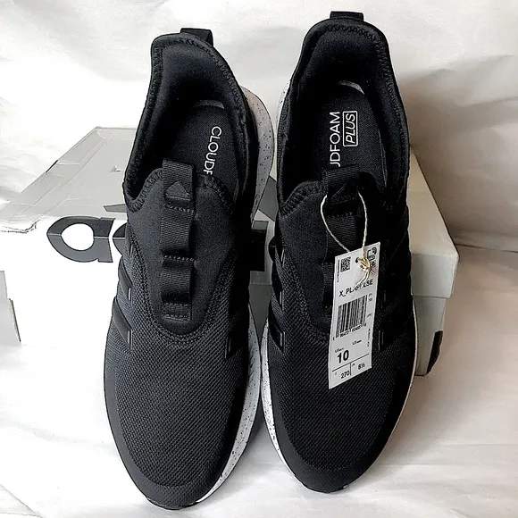 ADIDAS CLOUDFOAM X_PLRPULSE Black w Speckled Soles Slip On Shoes Unisex NIB