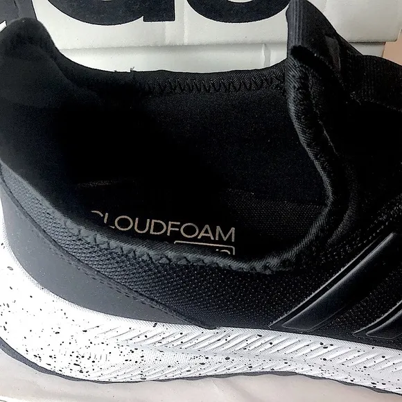 ADIDAS CLOUDFOAM X_PLRPULSE Black w Speckled Soles Slip On Shoes Unisex NIB